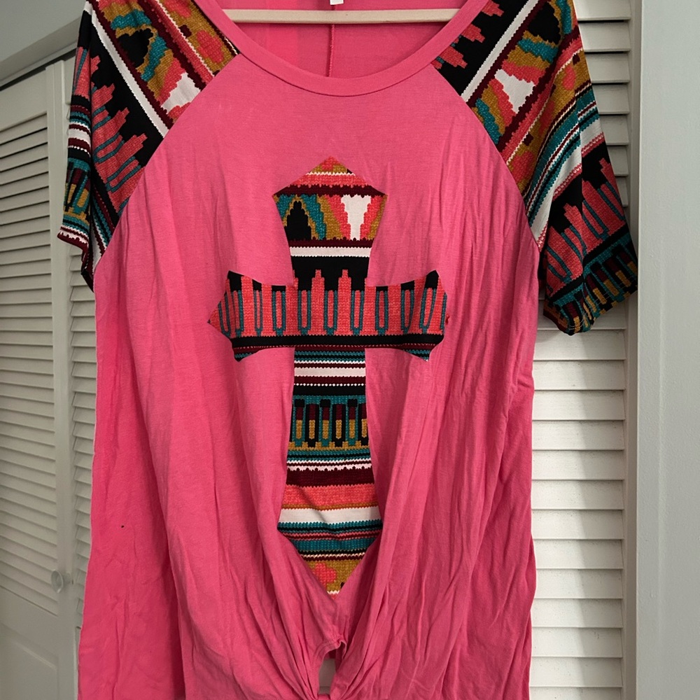Pink Geometric Women's Top